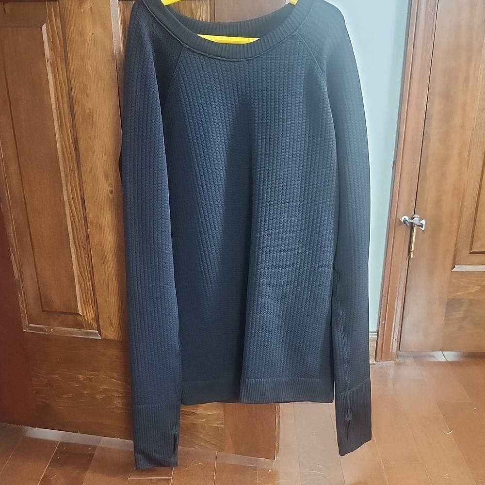 Lululemon Black Crewneck Sweater Classic Knit Design